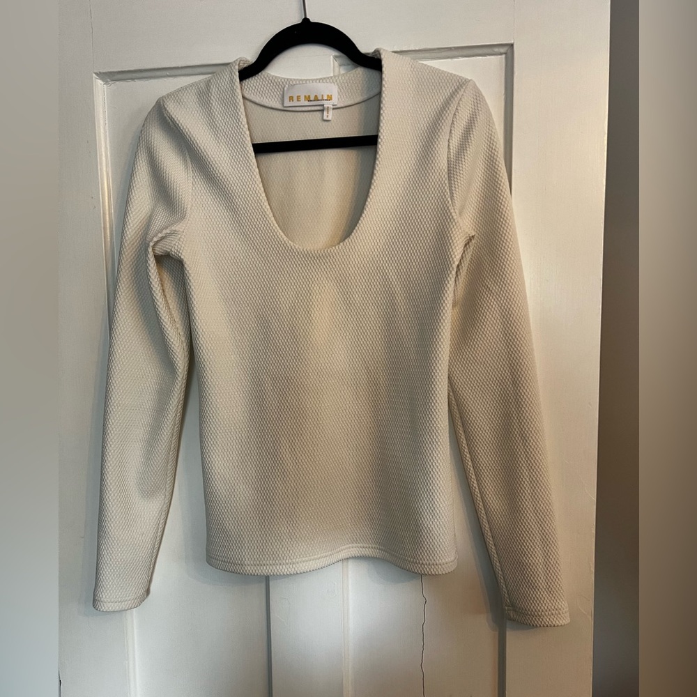 Remain Birger Christensen White textured top size 6